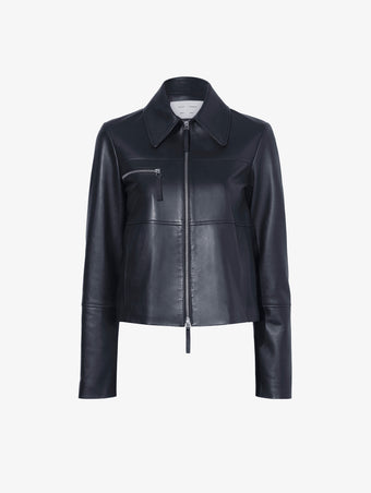 Still Life image of Annabel Jacket In Lightweight Leather in BLACK