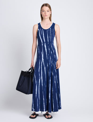 Front image of Tie Dye Davi Dress in NAVY/WHITE