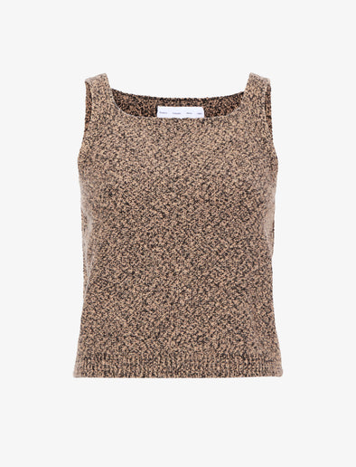 Still Life image of Drew Top In Chunky Marl in CAMEL/BLACK