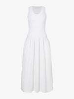 Still Life image of Malia Dress in Peached Poplin in WHITE