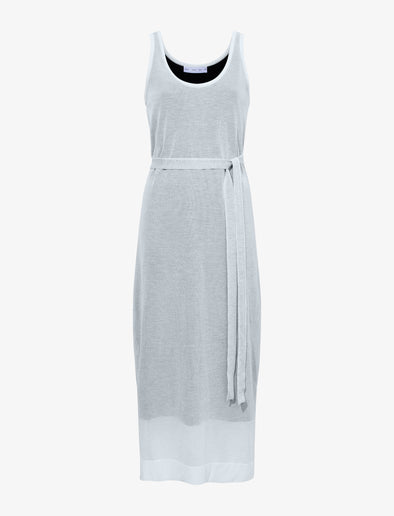 Still Life image of Simmons Sheer Knit Dress in OFF WHITE/BLACK