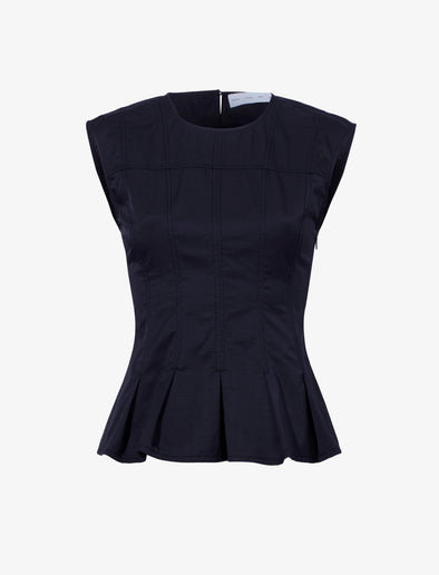 Proenza Schouler Still Life image of Felix Top in Tech Cotton in BLACK