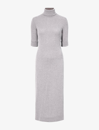 Proenza Schouler Still Life image of Cerine Dress in Boucle Rib in LIGHT ALLOY MELANGE
