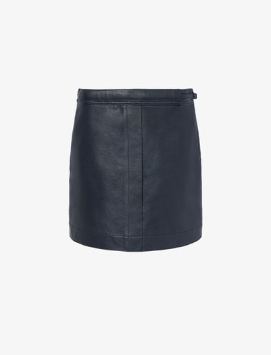 Proenza Schouler flat image of Blaze Skirt in Pebbled Leather in black