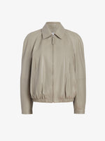 Proenza Schouler Still Life image of Beck Bomber in Lightweight Nappa in Granite