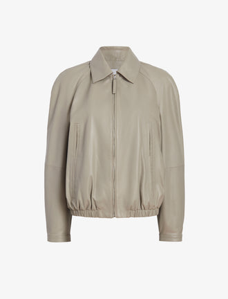 Proenza Schouler Still Life image of Beck Bomber in Lightweight Nappa in Granite