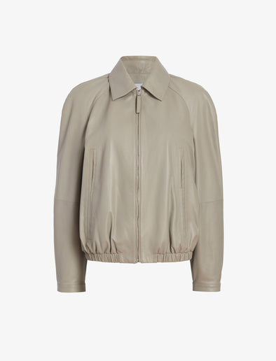 Proenza Schouler Still Life image of Beck Bomber in Lightweight Nappa in Granite
