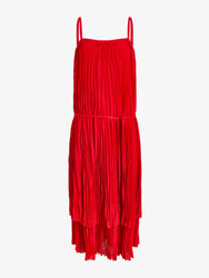 Proenza Schouler Still Life image of Clyne Dress in Pleated Jersey in Dark Poppy
