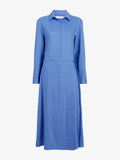 Proenza Schouler Still Life image of Lato Wrap Dress in Linen Slub in Denim