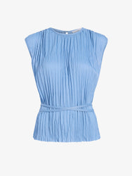 Proenza Schouler Still Life image of Lyra Top in Pleated Jersey in Pool