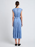 Proenza Schouler Back full length image of model wearing Rosalyn Skirt in Pleated Jersey in Pool