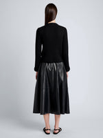 Proenza Schouler Back full length image of model wearing Cece Skirt in Lightweight Nappa in Black