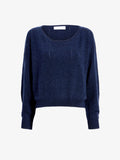 Proenza Schouler Still Life image of Conley Knit Sweater in Lightweight Merino in Navy Melange