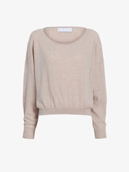 Proenza Schouler Still Life image of Conley Knit Sweater in Lightweight Merino in Light Rose Melange