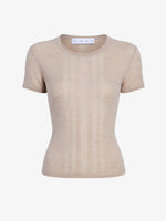 Proenza Schouler Still Life image of Blaine Knit Shirt in Lightweight Merino in Light Rose Melange