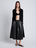 Proenza Schouler Front full length image of model wearing Wilson Knit Jacket in Dry Rib in Black