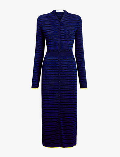 Proenza Schouler flat image of Ivanna Dress in Mirco Check in Ink/Black