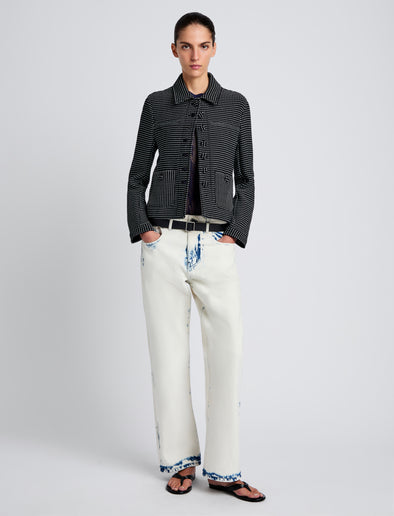 Proenza Schouler Front image of model wearing Osler Jacket in Tweed in Black