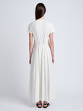 Proenza Schouler Back full length image of model wearing Noelle Dress in Jersey in Off White