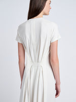 Proenza Schouler Detail image of model wearing Noelle Dress in Jersey in Off White
