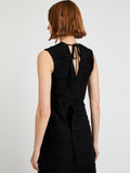 Proenza Schouler Detail image of model wearing Laura Dress in Textured Cotton in Black