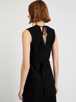 Proenza Schouler Detail image of model wearing Laura Dress in Textured Cotton in Black