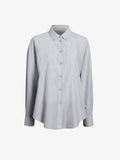 Proenza Schouler flat image of Caroline Shirt in Linen Shirting in grey melange