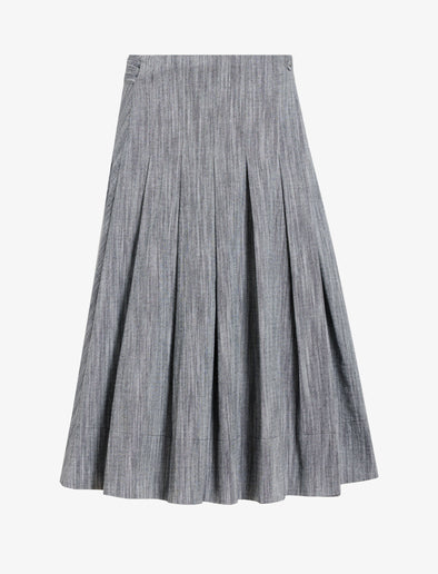 Proenza Schouler flat image of Peters Skirt in Melange Cotton in black/white melange