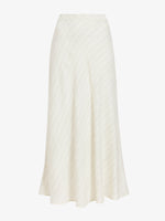 Proenza Schouler flat image of Kaia Skirt in Woven Stripe Flou in chalk/black