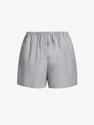 Proenza Schouler flat image of Jana Short in Linen Shirting in grey melange