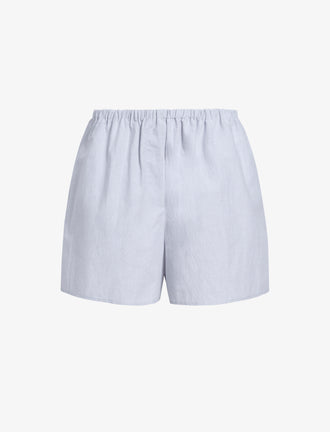 Proenza Schouler Still Life image of Jana Short in Linen Shirting in Light Oxford Melange