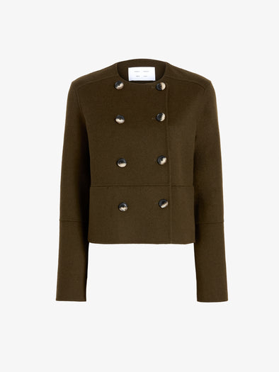 Proenza Schouler Still Life image of Courtney Jacket in Double Face Wool in Fatigue
