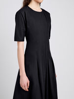 Proenza Schouler Detail image of model wearing Ainsley Dress in Tech Cotton in Black
