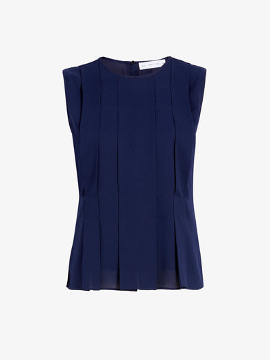 Proenza Schouler Still Life image of Makayla Top in Open Weave Flou in Navy
