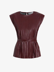 Proenza Schouler Still Life image of Lyra Top in LW Faux Leather in Oxblood