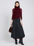 Proenza Schouler Front full length image of model wearing Heidi Skirt in Tech Cotton in Black