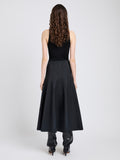Proenza Schouler Back full length image of model wearing Heidi Skirt in Tech Cotton in Black