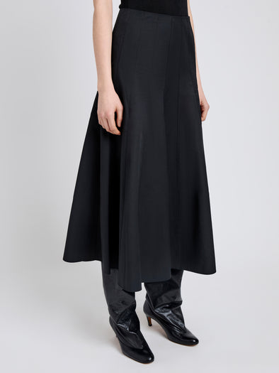 Proenza Schouler Detail image of model wearing Heidi Skirt in Tech Cotton in Black
