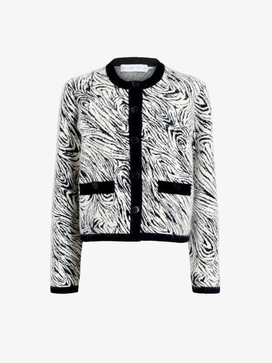 Proenza Schouler Still Life image of Amina Jacket in Jacquard Alpaca in Black, white zebra