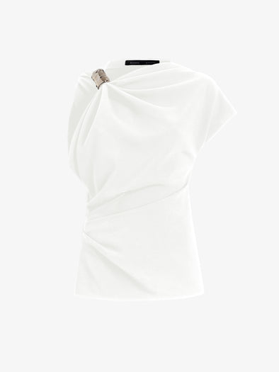 Proenza Schouler Still life image of Malika Top In Matte Double Crepe in White