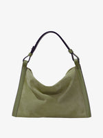 Front image of Minetta Bag In Suede in bamboo