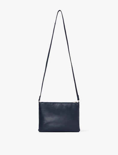 Back image of Triple Zip Pouch in DEEP NAVY/GARNET/MOCHA
