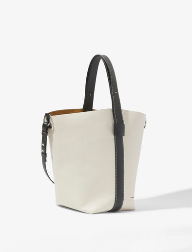 Side image of Sullivan Leather Bag in VANILLA