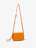 Side image of Watts Leather Camera Bag in TANGERINE
