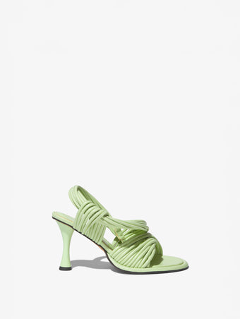 Side image of PIPE SLINGBACK SANDALS - 90mm in Light/Pastel Green
