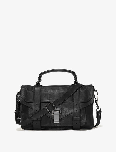 Front image of PS1 Tiny Crossbody Bag in BLACK