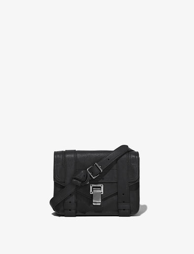 Front view of PS1 Mini Crossbody Bag in black