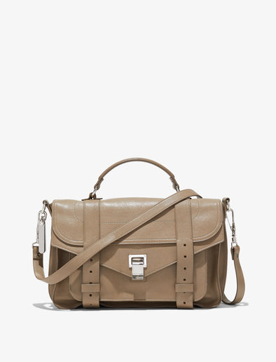 Front image of PS1 Medium Bag in LIGHT TAUPE