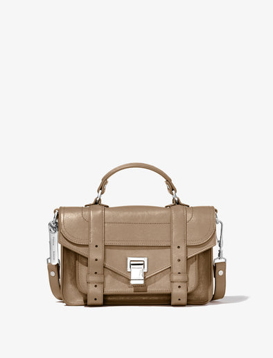 Front image of PS1 Tiny Bag in light taupe