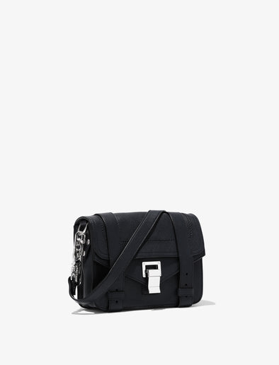 Side image of PS1 Mini Crossbody Bag in BLACK